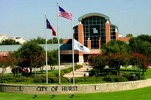 City hall in Hurst Texas, part of the community we serve with public adjusters.