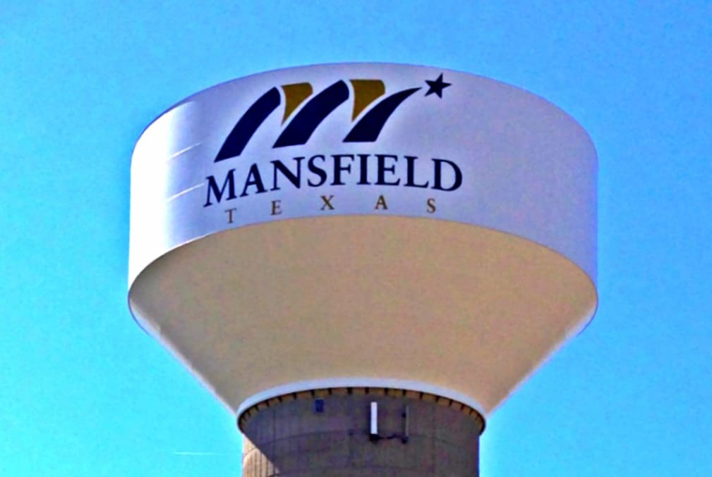 Mansfield Texas water tower, part of the community we serve with public adjusters.
